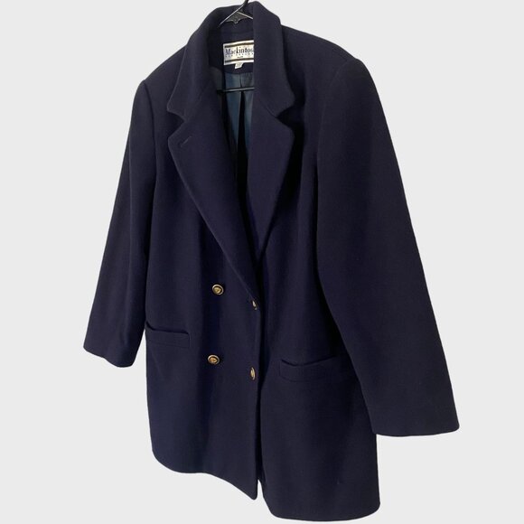 Vintage Mackintosh Double-Breasted 100% Wool Peacoat Navy Blue Women's Size 10 - Picture 2 of 12
